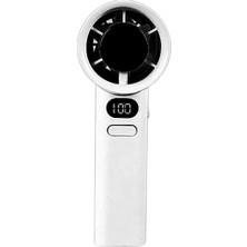 Hype Store M11 Dijital LED Göstergeli Portatif Fan Mini Vantilatör Soğutucu El Fanı (Beyaz)