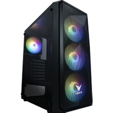 Vento VG10F Mid Tower, 500W Siyah, Temperli Cam, Rgb, Atx Gamıng Kasa