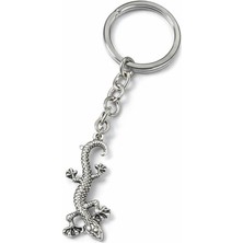 Herşey Nota Kertenkele Figürlü Gümüş Renk Unisex Anahtarlık