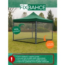 Fixbahce 2.5mtx2.5mt Gazebo Kışlık Şeffaf Kapama Sera Naylonu Dikişli ve Yer Kaplayan Şeffaf Naylon