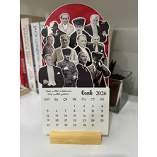 Hype Store 2026 Atatürk Takvimi, Atatürk Temalı, Masa Üstü Ahşap Standlı, Türk Bayrağı Tasarımlı,