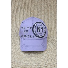 Clodi 3-7 Yaş Çocuk Şapkası - Özel Boyalı Gri New York Brooklyn Baskılı - Güneş Korumalı Pamuklu Kasket - Ayarlanabilir Havalı Tasarım