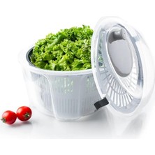 Hype Store Pratik Salata Kurutucu – Çevirmeli Sebze & Marul Kurutma Kabı, 4,5 L Manuel Dönerli Yıkama ve Kurutm