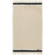 The House Of Lyria Cicatrice Püsküllü Yün Karışımlı, Italyan Tasarımı Battaniye Beyaz