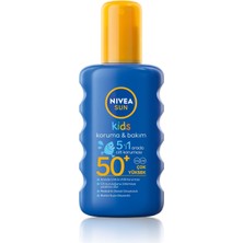 Hype Store Nıvea Sun SPF50 Çocuklar Için Güneş Koruyucu Vücut Spreyi 200ML, Anında Uva Koruması, 5i 1ARADA Bakı