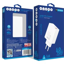 Hype Store Turbo Şarj Adaptörü 48W – Type-C ve USB Girişli Hızlı Şarj Başlığı – Android Uyumlu Model M5 Beyaz