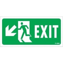 Exit Sol Aşağı Uyarı Levhası 17,5X25 KOD:958