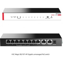 H3C Magic BS210T-HP, 10 Port, Gigabit, 8 Port Poe, 110W, +2 Port Gigabit Uplink, Metal Kasa, Yönetilemez, Masaüstü Switch