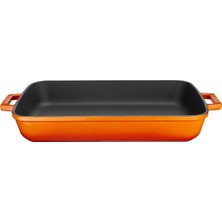 Hype Store Döküm Dikdörtgen Tepsi, 26X40 Cm, Turuncu