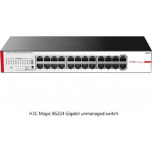 H3C Magic BS224, 24 Port, Gigabit, 2 Port Gigabit Uplink, Metal Kasa, Yönetilemez, Rack Mount Switch