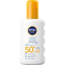 Hype Store Nıvea Sun SPF50 Anında Güneş Koruyucu Sprey 200ML, Hassas Ciltler Için Yatıştırıcı, Uva Uvb Koruması