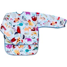 Hype Store 3-6 Yaş Zoo, Bağcıklı, Uzun Kollu Boyundan Bağlamalı Bebek Mama Önlüğü