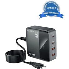 Magicool 65W Masaüstü 4 Portlu Hızlı Şarj Cihazı Istasyonu 2xusb-A, 2xtype-C Giriş,1,5 Mt. Kablo