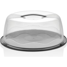 Hype Store Geçmeli Kilitli, Kapaklı ve Kulplu Yaş Pasta, Kek Taşıyıcı, Mutfak Saklama Için Yuvarlak Fanus, Bpa