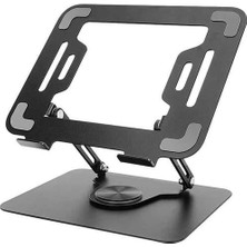 Hype Store ZR-110 B Alüminyum Dönen Tabanlı Katlanabilir Taşınabilir Laptop Standı (Koyu Gri)