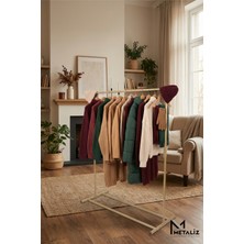 Metaliz Gold Metal Konfeksiyon Askısı - Minimalist Elbise Askılığı - Butik Tipi Eşek Askı