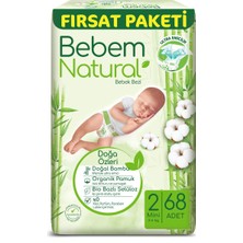Hype Store Bebem Natural Bebek Bezi Mini 2 Beden Fırsat Paketi 68 Adet
