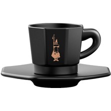 Hype Store - 4'lü Espresso Fincan Seti - Sekizgen Tasarım - Siyah Renk - Porselen
