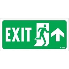 Exit Yukarı Sağ Ok Işaretli Uyarı Levhası 17,5X25 KOD:955