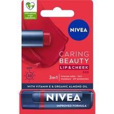 Hype Store Nıvea SPF30 Kırmızı Renkli Dudak Bakım Kremi,4,8gr,24 Saat Nemlendirme,e Vitamini,organik Badem Yağı