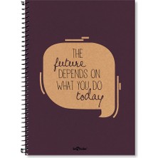 Hype Store Lé Color 2015075/2 Eco Kraft Sert Kapaklı, Spiralli, Sarı Kağıtlı, 200 Sayfa, Mor