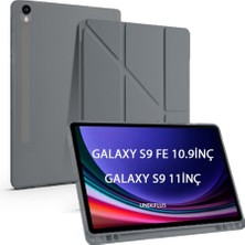 Hype Store S9 Fe X510 X516 Için Kılıf Kalem Bölmeli Trifolding Case Koyu Gri