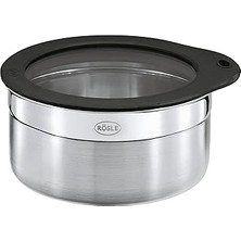 SHC4200 Rösle Taze Tutma Kapaklı Kavanoz, 12 Cm, Paslanmaz Çelik, Cammit Silikon Jant Kapak, Aroma Geçirmez