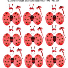 MOYS PARTY & AHSAP Uğur Böceği Kostüm Seti - Kanat Taç Asa 3 Parça 12 Adet