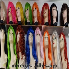 MOYS PARTY & AHSAP Peruk Saç Parti Peruk Sentetik Peruk Fileli ve Lastikli Renk Seçiniz 55 cm 1 Adet Fiyatı