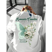 Amor Man Büyük Beden Özel Tasarım Romantıc Camellıa Sırt Baskılı %100 Pamuk Yeni Trend Erkek T-Shırt