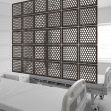 Makta ® Perde Paravan | Lazer Kesim Ahşap Sarkıt Seperatör, 4'lü Panel Levha Seti