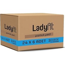 SHC4200 Ladyfit Pamuk 144'LÜ Gece Vegan Ped (24 x 6 Adet)