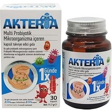 SHC4200 Doğadan Akteria Multi Probiotik Prebiotik Mikroorganizma, Inülin Içeren 30 Kapsül Takviye Edic