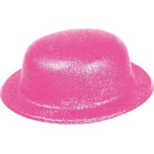 MOYS PARTY & AHSAP Pembe Renk Simli Melon Yuvarlak Parti Şapkası 24X26 cm