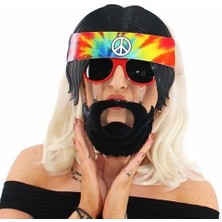 Nevamel Siyah Saçlı Bandana Hippi Parti Gözlüğü