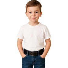 Çantachım Çocuk Kemer Deri Kot ve Kumaş Pantolon Siyah