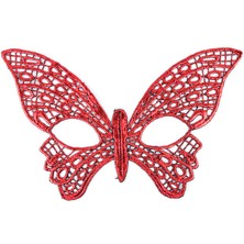 MOYS PARTY & AHSAP Kırmızı Dantel Masquerade Maskesi 7 No