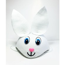 MOYS PARTY & AHSAP Beyaz Renk Kulaklı Tavşan Şapkası Hayvan Şapkası