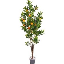SHC4200 Herdekora Yapay Mandalina Ağacı Gerçek Dokulu Turuncu-Yeşil 150 Cm.