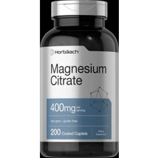 Horbaach Magnesium Citrate | 400MG | 200 Caps | Vegetarian, Non-Gmo, And Gluten Free Supplement