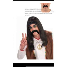 MOYS PARTY & AHSAP Uzun Barış Manço Peruğu ve Yapışkanlı Bıyık Seti