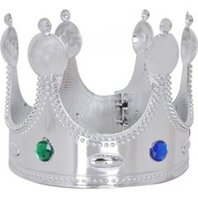 MOYS PARTY & AHSAP Plastik Kral Tacı Gümüş Renk Çocuk Boy 45 cm (Hobicity)