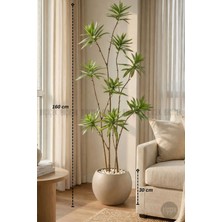 Biçiçek 160 cm Dragon Bitkisi Yapay Dracaena Küre Saksıda