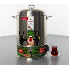 Gazinox 80 Bardak Çay Makinası Plastik Musluk