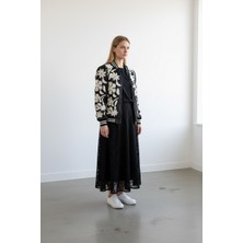 Molly Nelly Kadın Astarlı Güpürlü Lastikli Uzun Etek