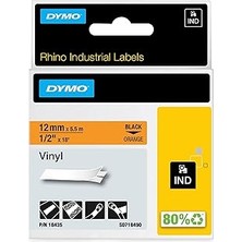 SHC4200 Dymo Rhinopro, Renkli Vinil Şerit (12 mm x 5.5 Mt), Turuncu/siyah - 18435