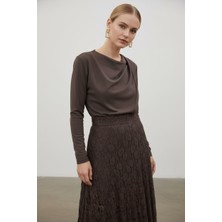 Molly Nelly Kadın Astarlı Güpürlü Lastikli Uzun Etek