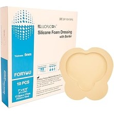 SHC4200 Luofucon Silikon Jel Yapışkan Kenarlı Çok Katmanlı Köpük Yara Örtüsü 17.5X17CM (Sakrum)