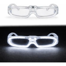 Beyaz LED Işıklı Parti Gözlüğü 3 Modlu – Glow & Gece Eğlence Gözlüğü
