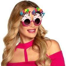 Kotyora Happy Birthday Yazılı Parti Gözlüğü Fuşya